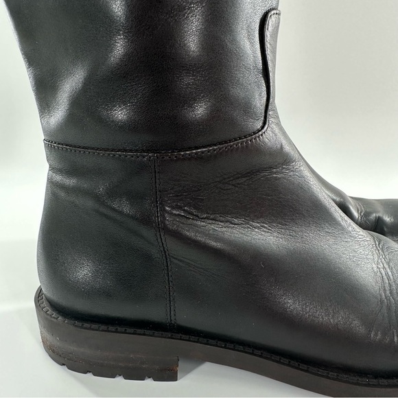 Banana Republic womens boots size 7 chocolate brown leather riding knee high - Picture 6 of 16